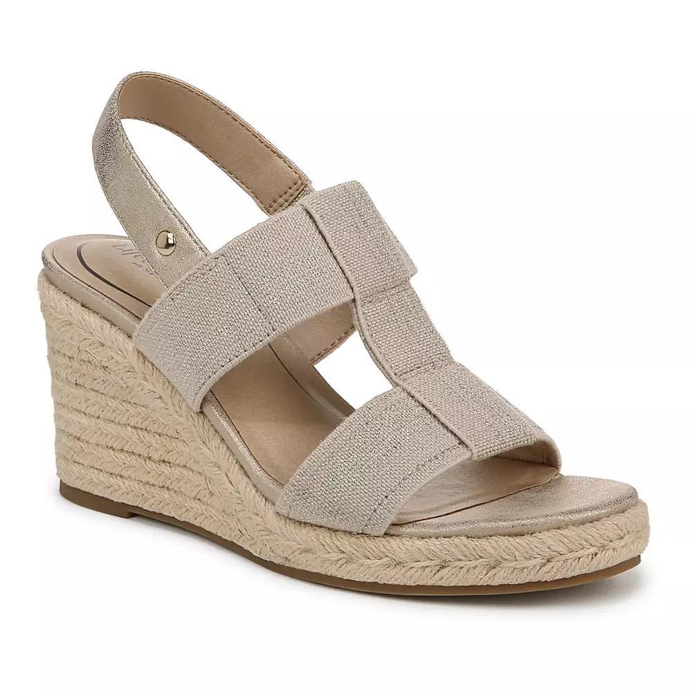 LifeStride Tallulah Women's Espadrille Wedge Sandals, Size: 7.5 Wide, Gold Faux Leather Product Image