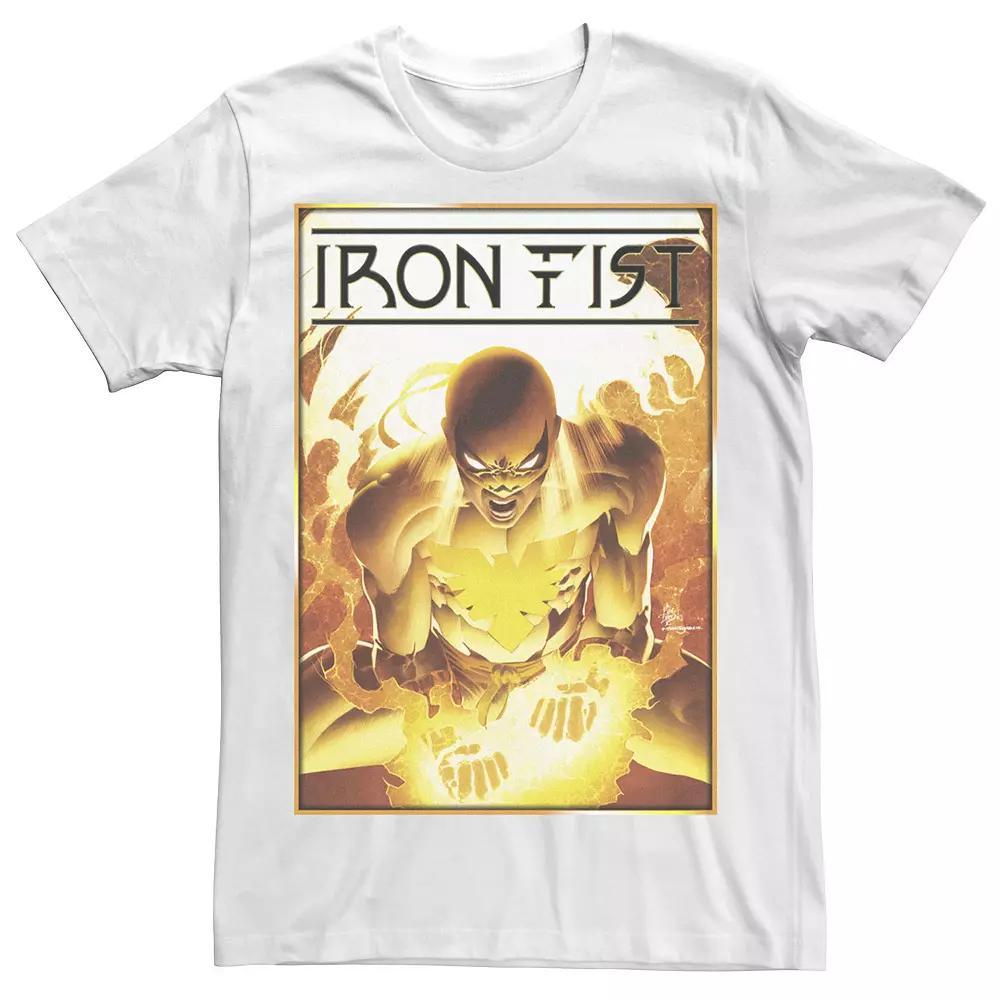Men's Marvel Iron Fist Flames Tee, Size: XXL, White Product Image