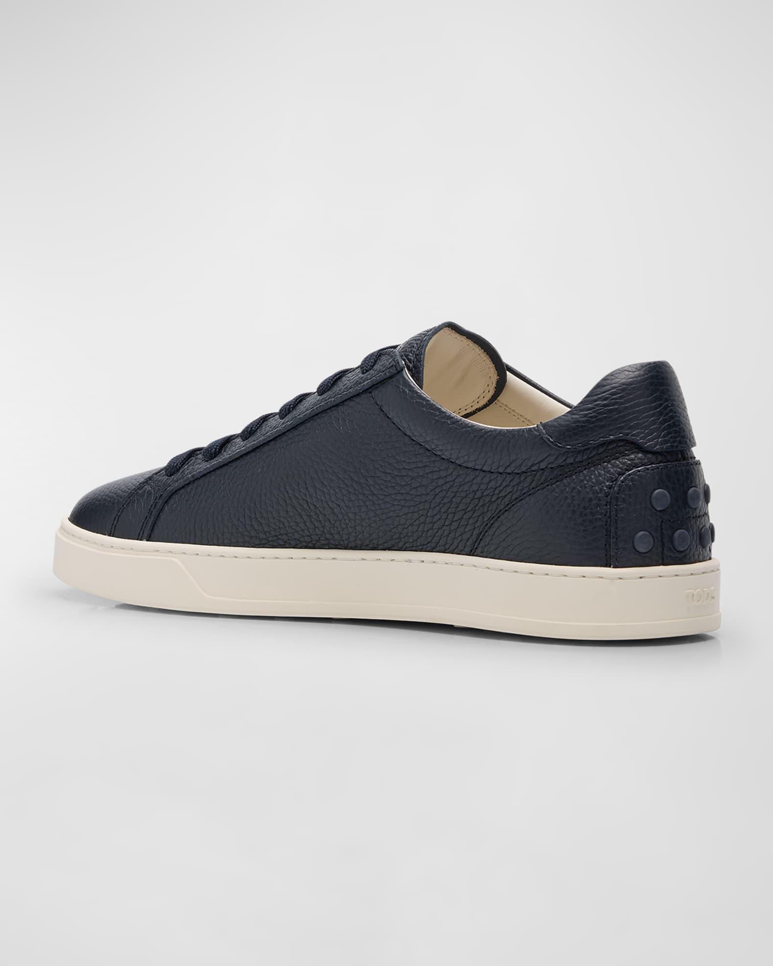Men's Grained Leather Low-Top Sneakers Product Image