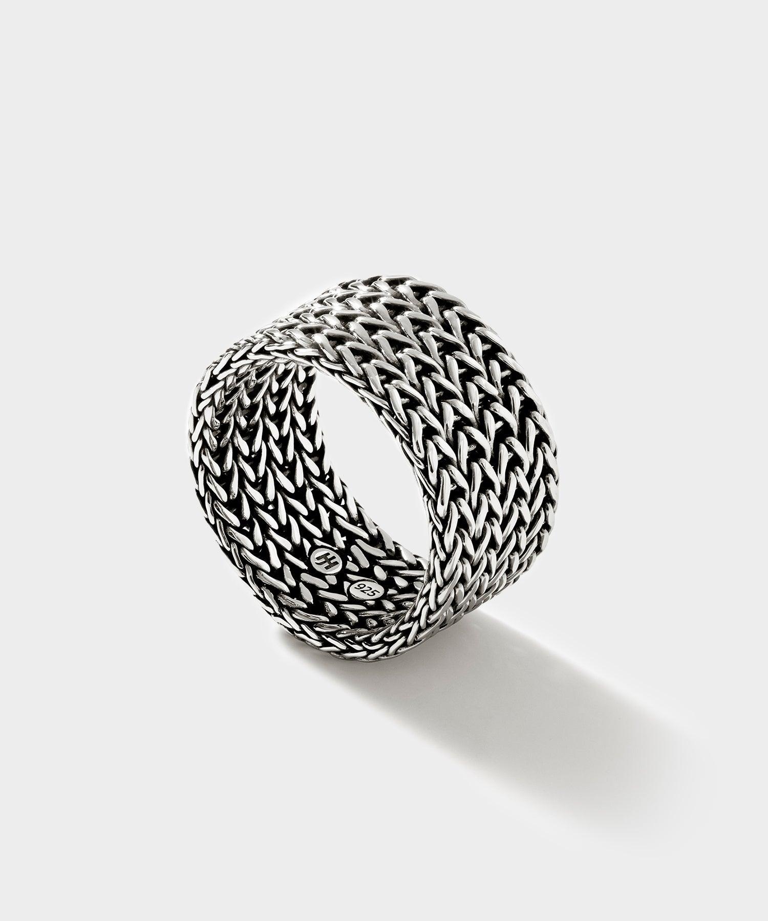 John Hardy Sterling Silver Rata Chain Wide Band Ring Product Image