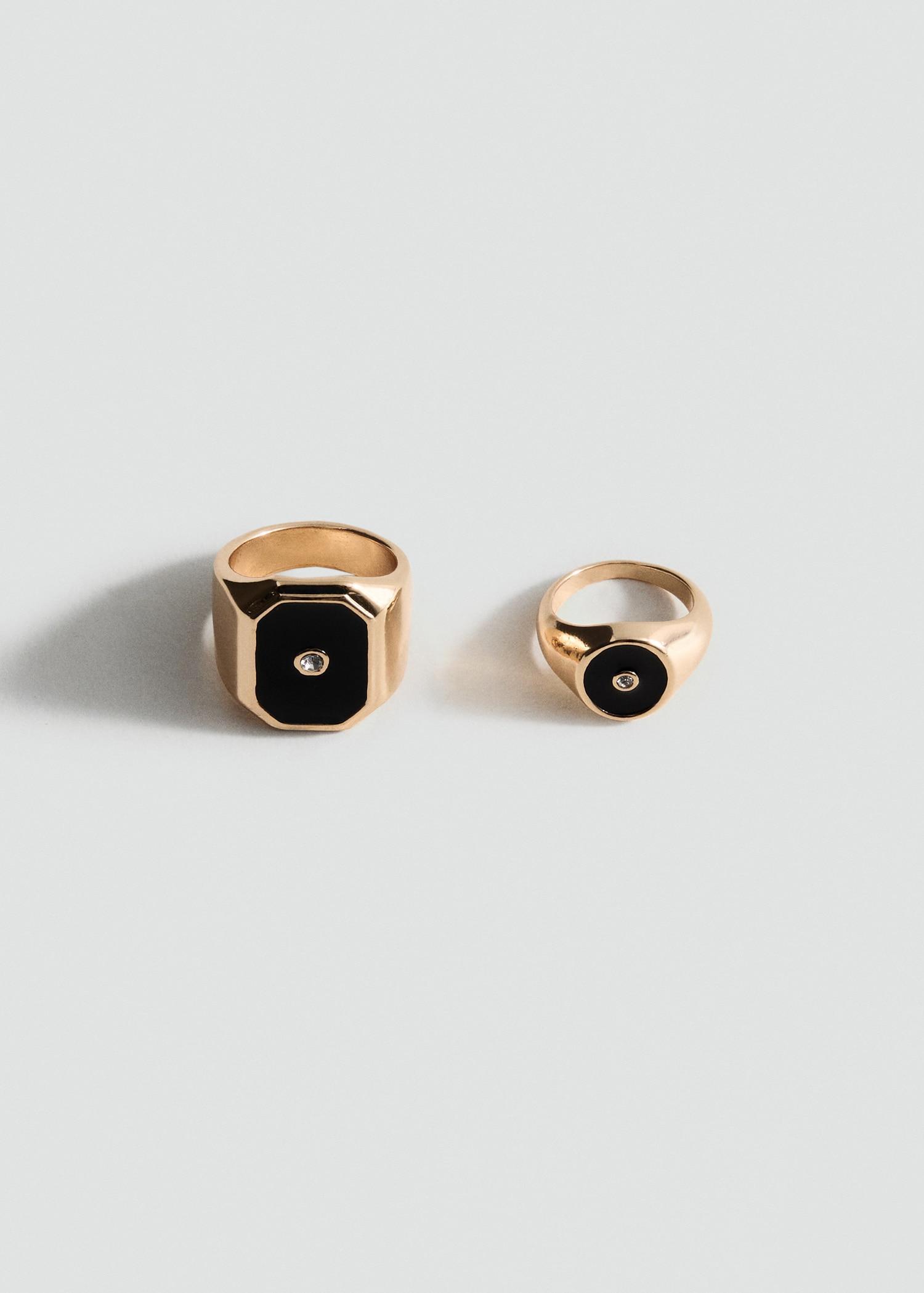 Set of 2 combined rings - Women | MANGO USA Product Image