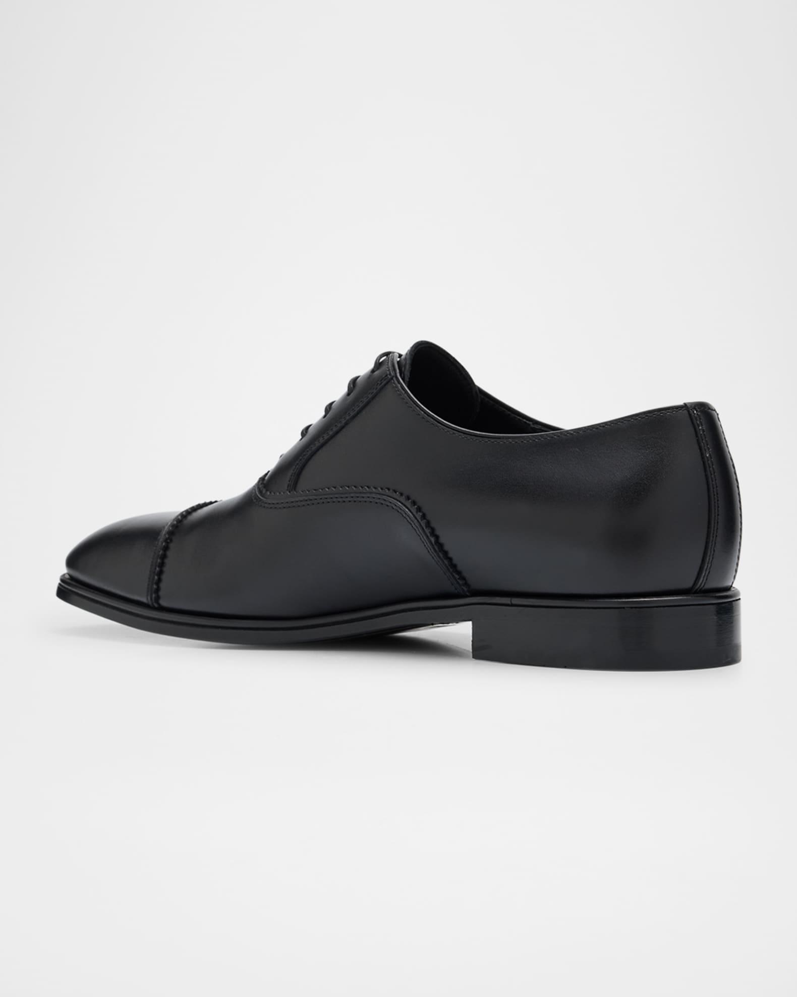 Men's Boston Brogue Leather Cap-Toe Oxfords Product Image
