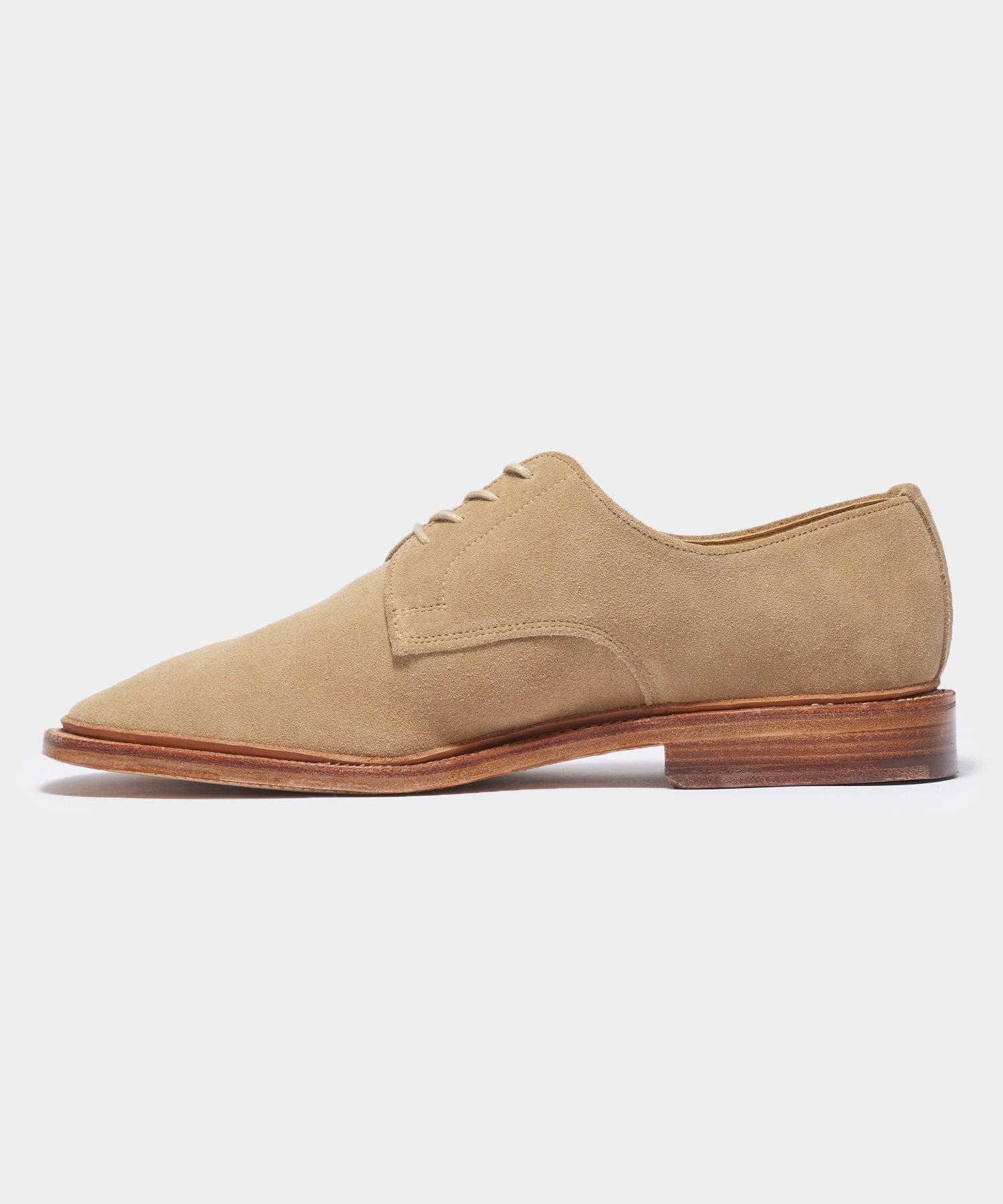 Todd Snyder x Sanders Archie Unconstructed Lace-up Derby in Milkshake Suede Product Image