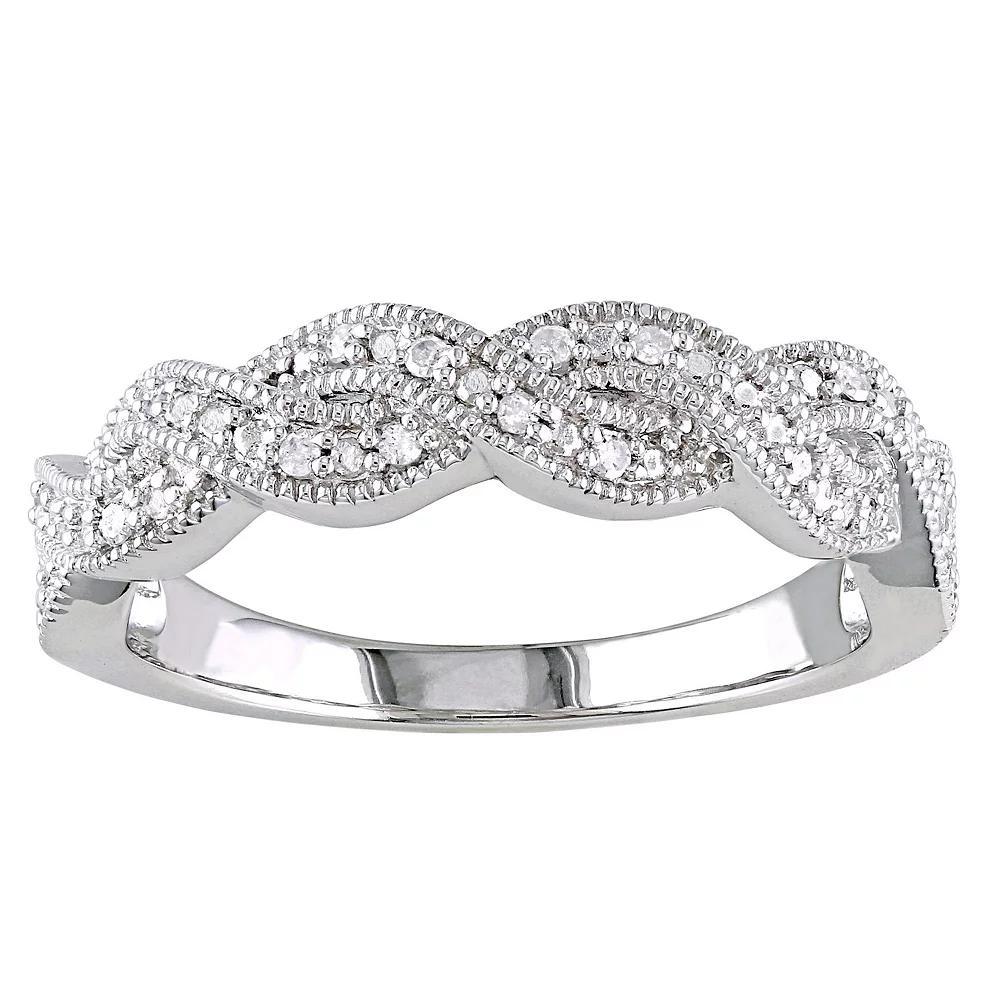 Stella Grace Sterling Silver 1/10 Carat T.W. Diamond Infinity Ring, Women's, Size: 6 Product Image