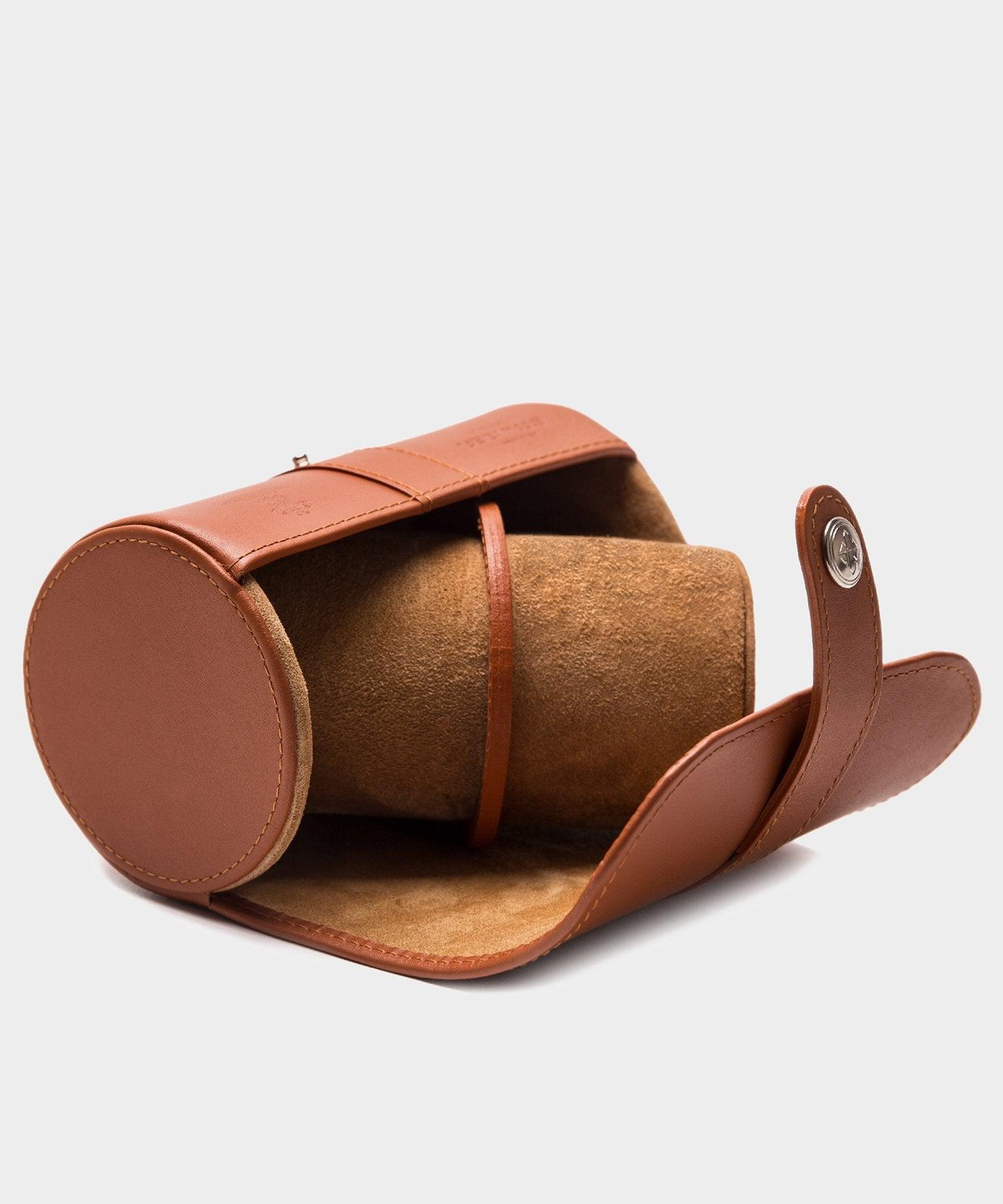 Ettinger Double Watch Roll in Tan Leather Product Image