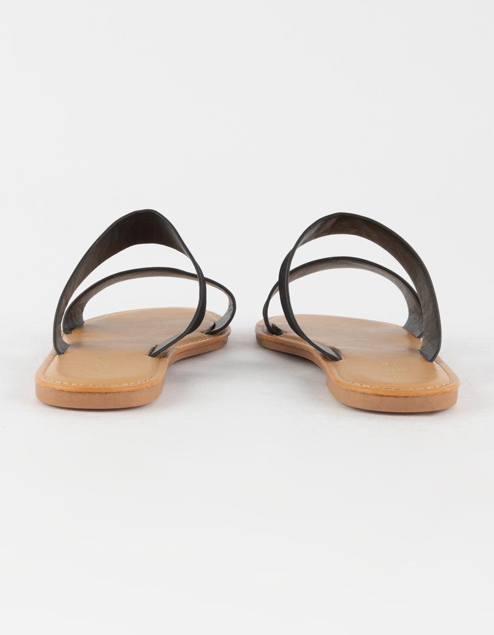 BAMBOO Double Strap Womens Sandals - BLACK Product Image
