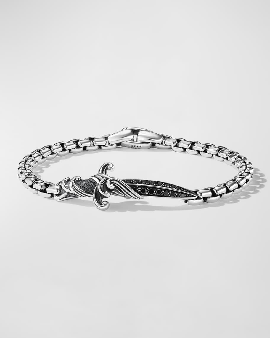 Mens Waves Dagger Bracelet in Sterling Silver Product Image