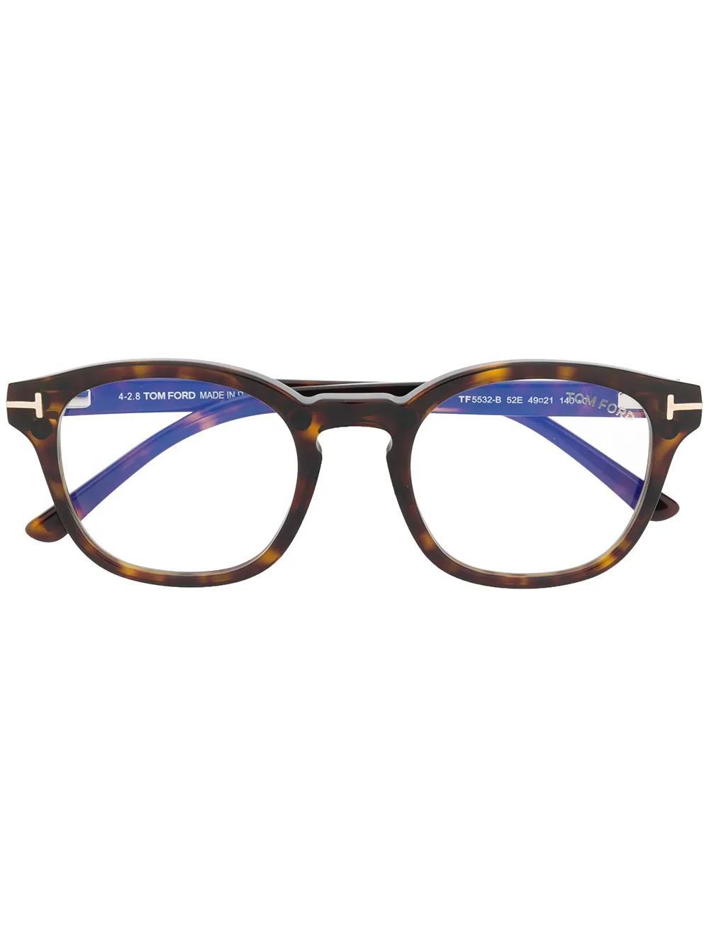 TOM FORD Round Frame Glasses In Brown Product Image