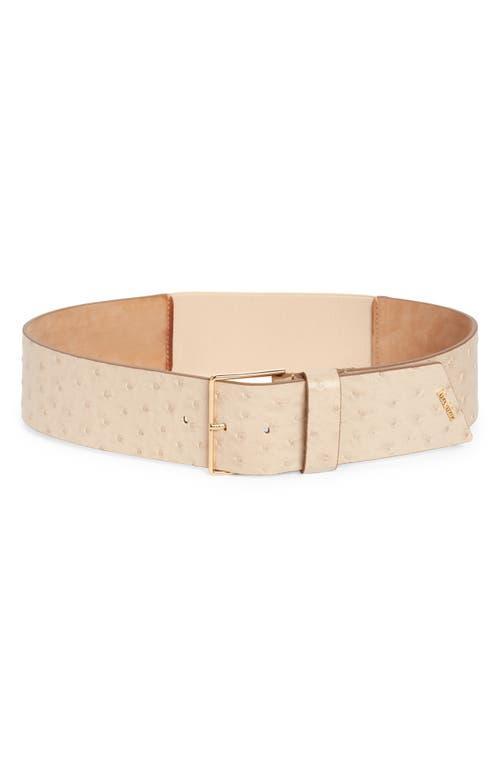 Womens Ostrich-Printed Leather Belt Product Image