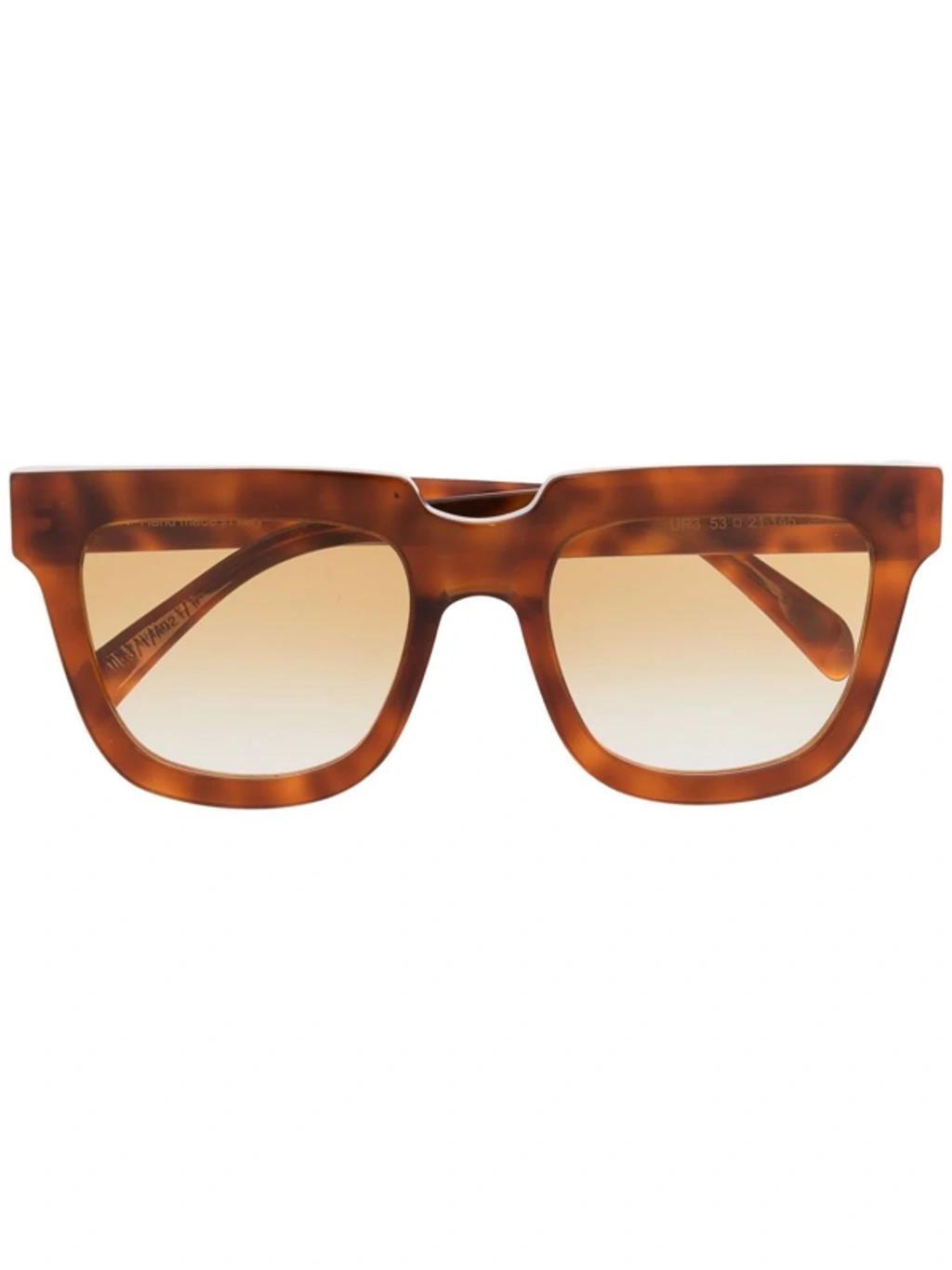 RETROSUPERFUTURE Tortoiseshell-effect Oversize-frame Sunglasses In Brown Product Image
