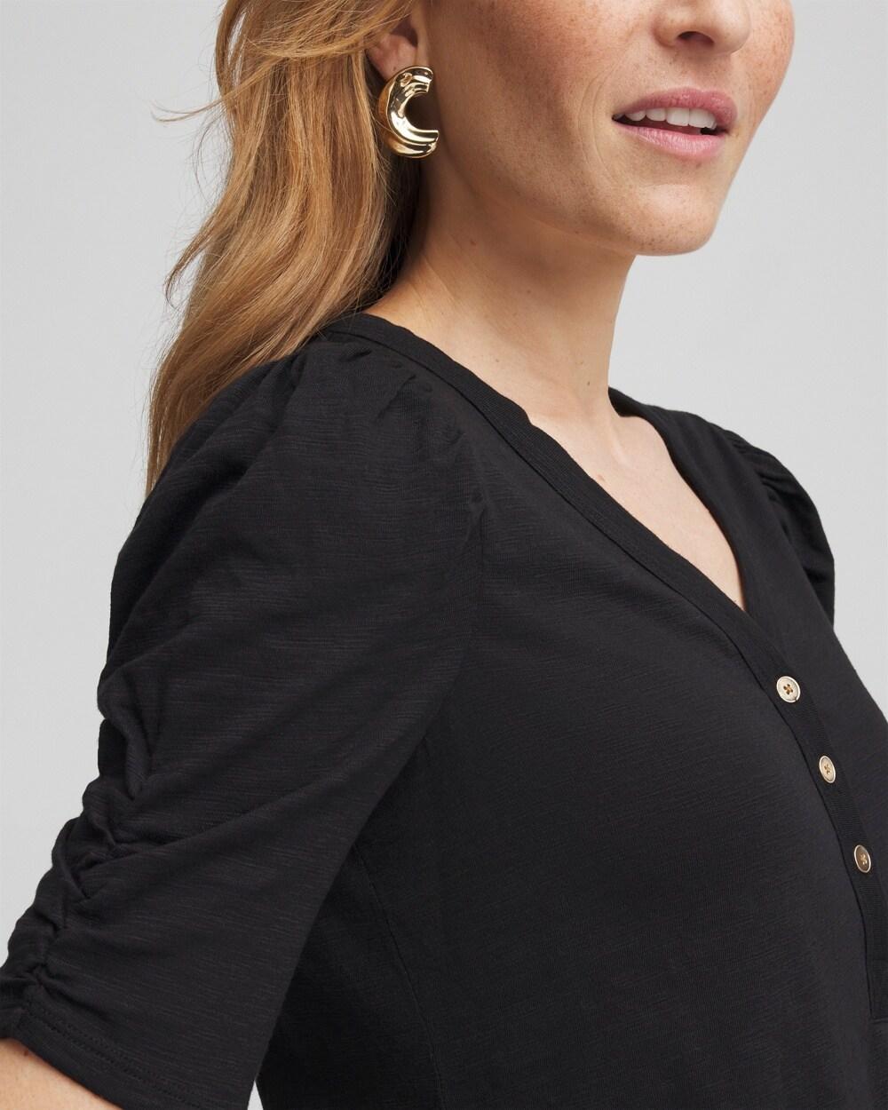 Slub Split Neck Henley Tee Product Image