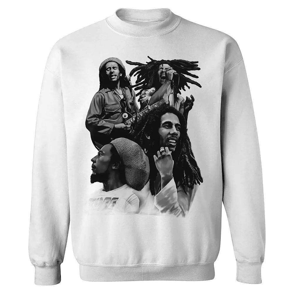 Men's Bob Marley Free Our Minds Sweatshirt, Size: Medium, White Product Image