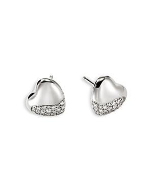 JOHN HARDY Women's Pebble Sterling Silver & 0.25 Tcw Diamond Heart Stud Earrings Product Image
