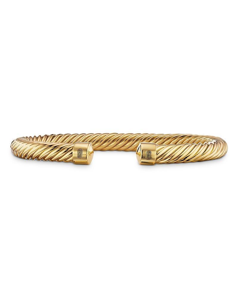 David Yurman Mens Cable Cuff Bracelet in 18K Yellow Gold, 7mm Product Image