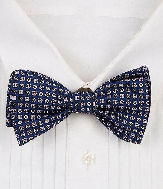 Cremieux Micro Medallion Print Silk Bow Tie Product Image