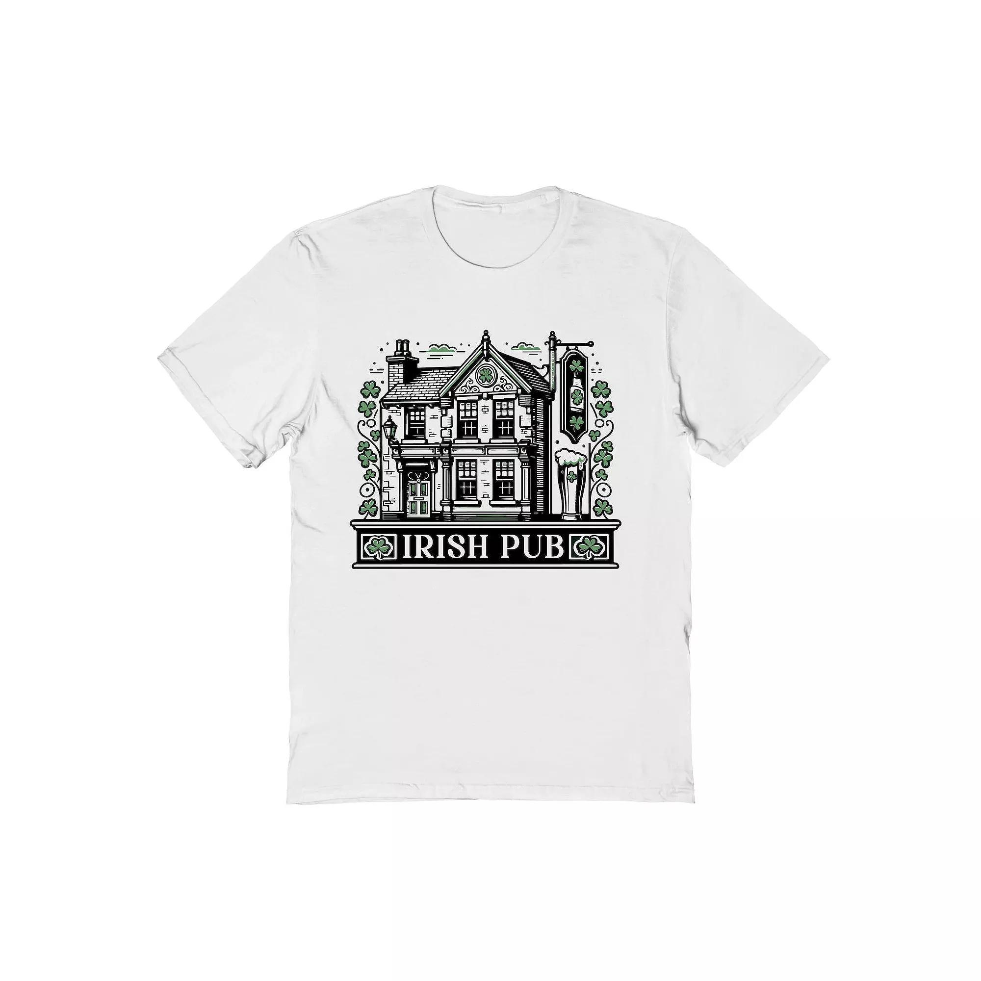 Men's Irish Pub St. Patrick's Day Graphic Tee, Size: XXL, White Product Image