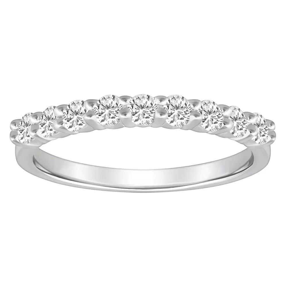 Alyson Layne 14k Gold 1/2 Carat T.W. Diamond 9-Stone Wedding Band, Women's, Size: 6, Pink Product Image