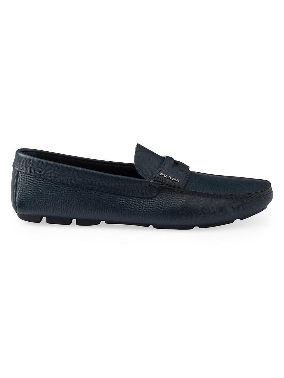 Mens Saffiano Leather Driver Loafers Product Image