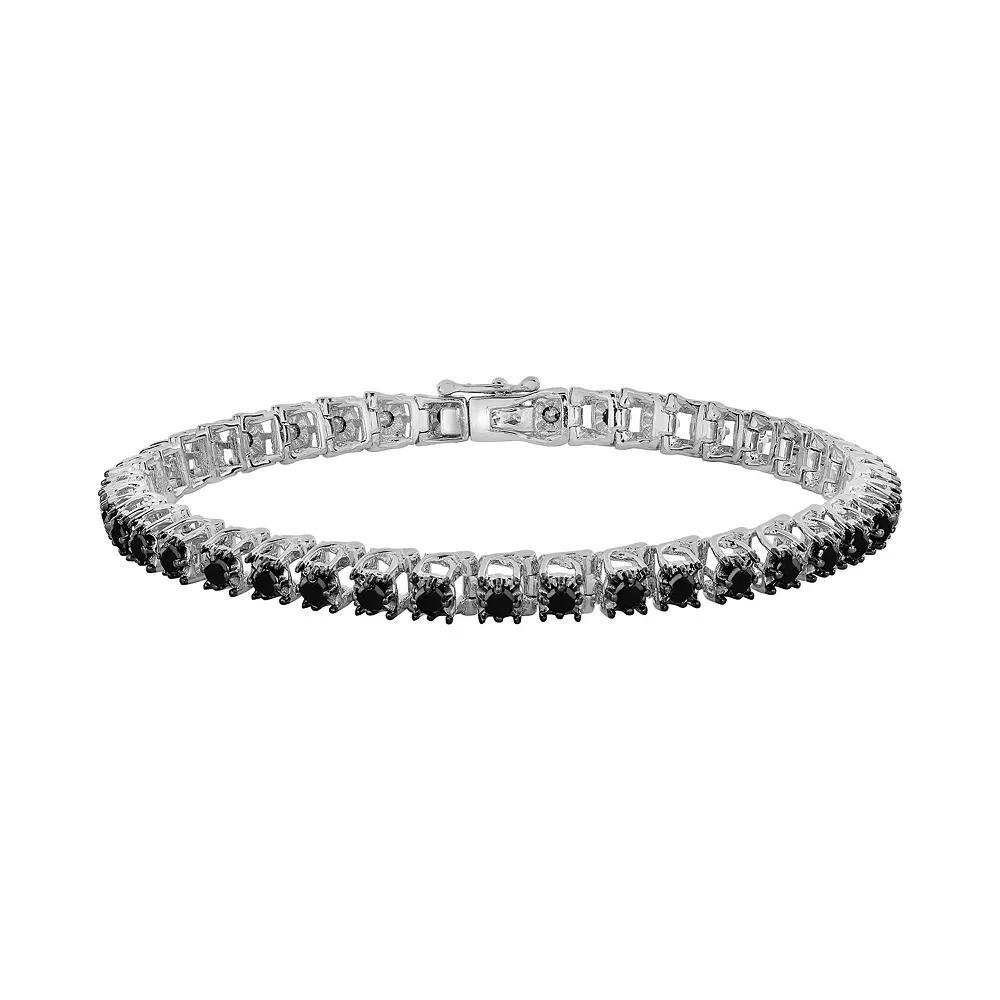 Sterling Silver 3-ct. T.W. Black Diamond Tennis Bracelet, Women's, Size: 7.5" Product Image