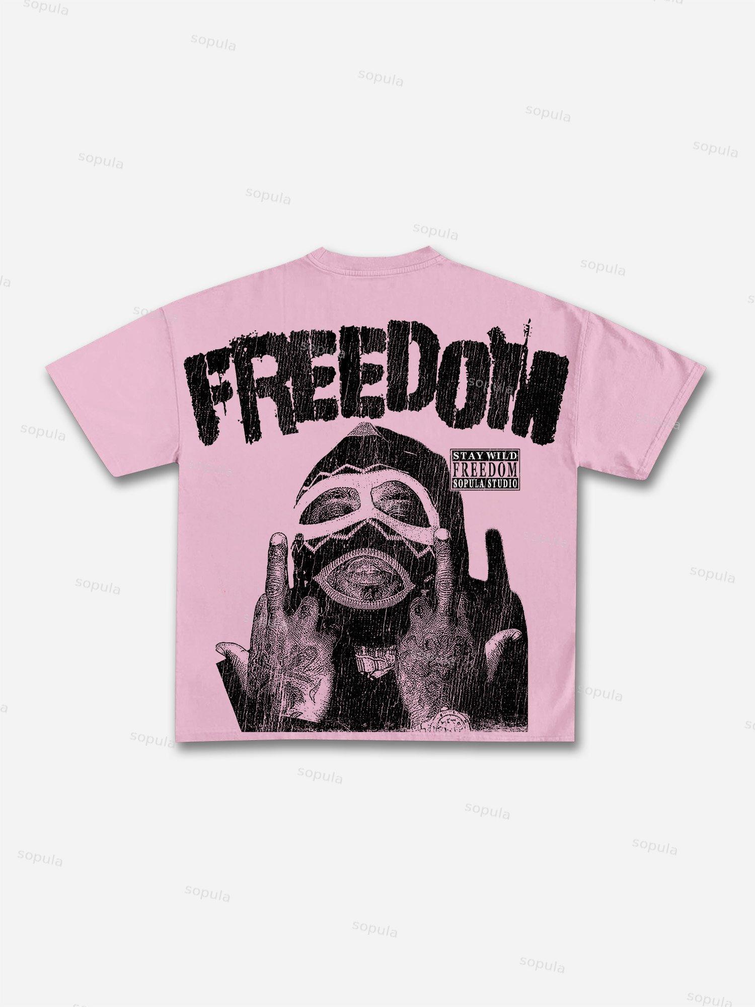 Men's Freedom Street Portrait Print Cotton T-shirt Product Image