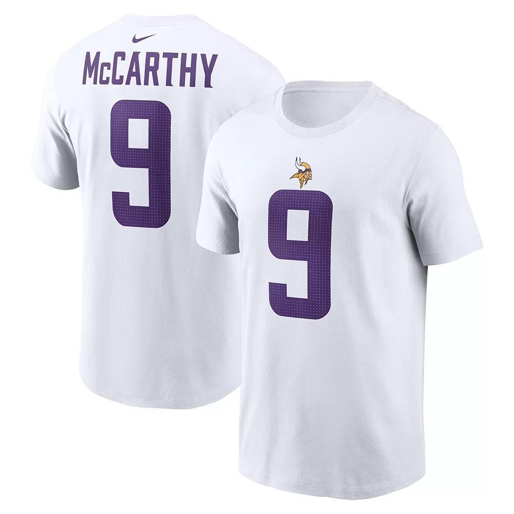 Mens Nike J.J. McCarthy Minnesota Vikings Player Name & Number T-Shirt Product Image