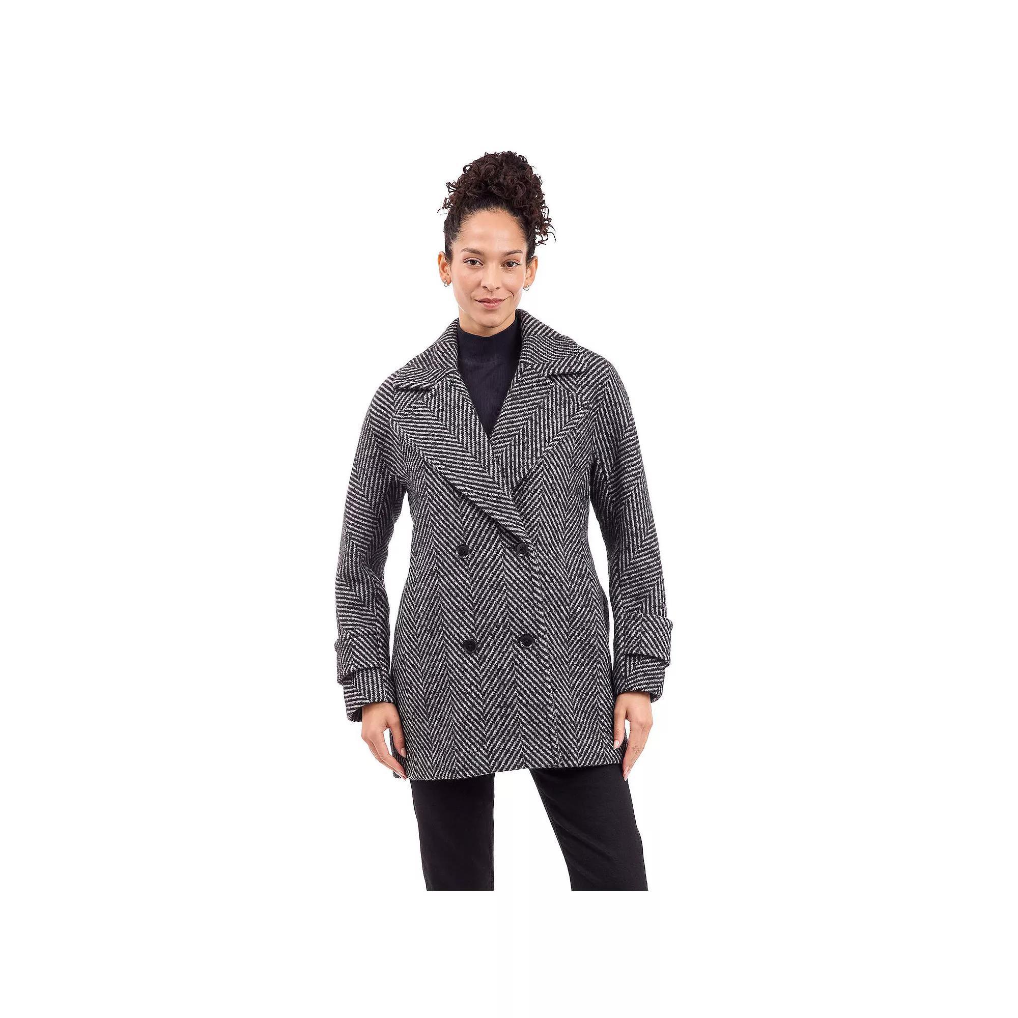 Women's BCBGeneration Double-Breasted Faux Wool Coat, Size: Medium, Oatmeal Product Image