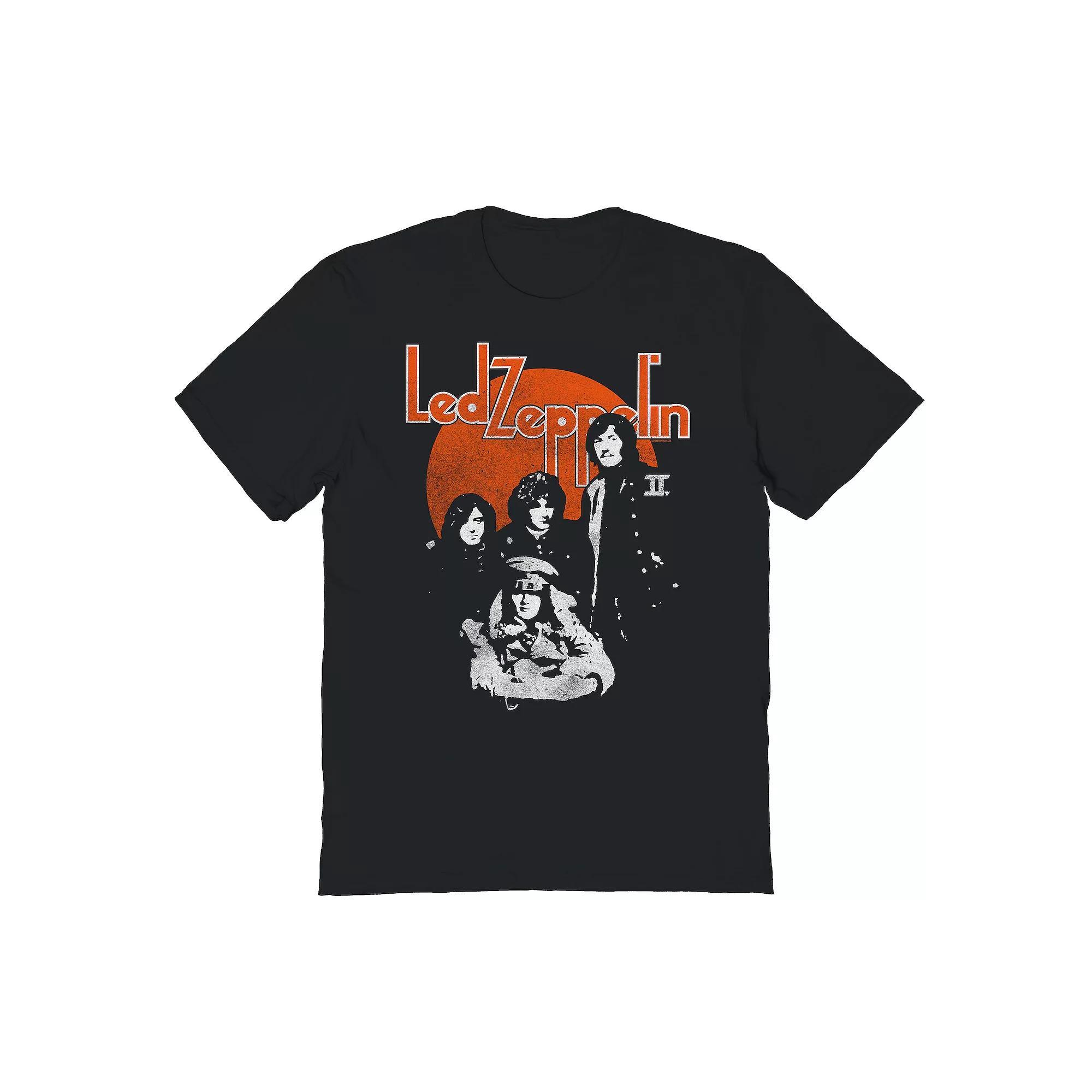 Men's Led Zeppelin Orange Circle Graphic Tee, Size: Large, Black Product Image