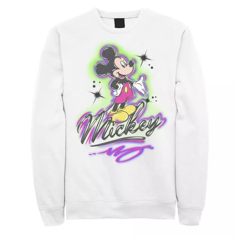 Disney's Mickey And Friends Mickey Mouse Airbrush Portrait Men's Sweatshirt, Size: Medium, White Product Image