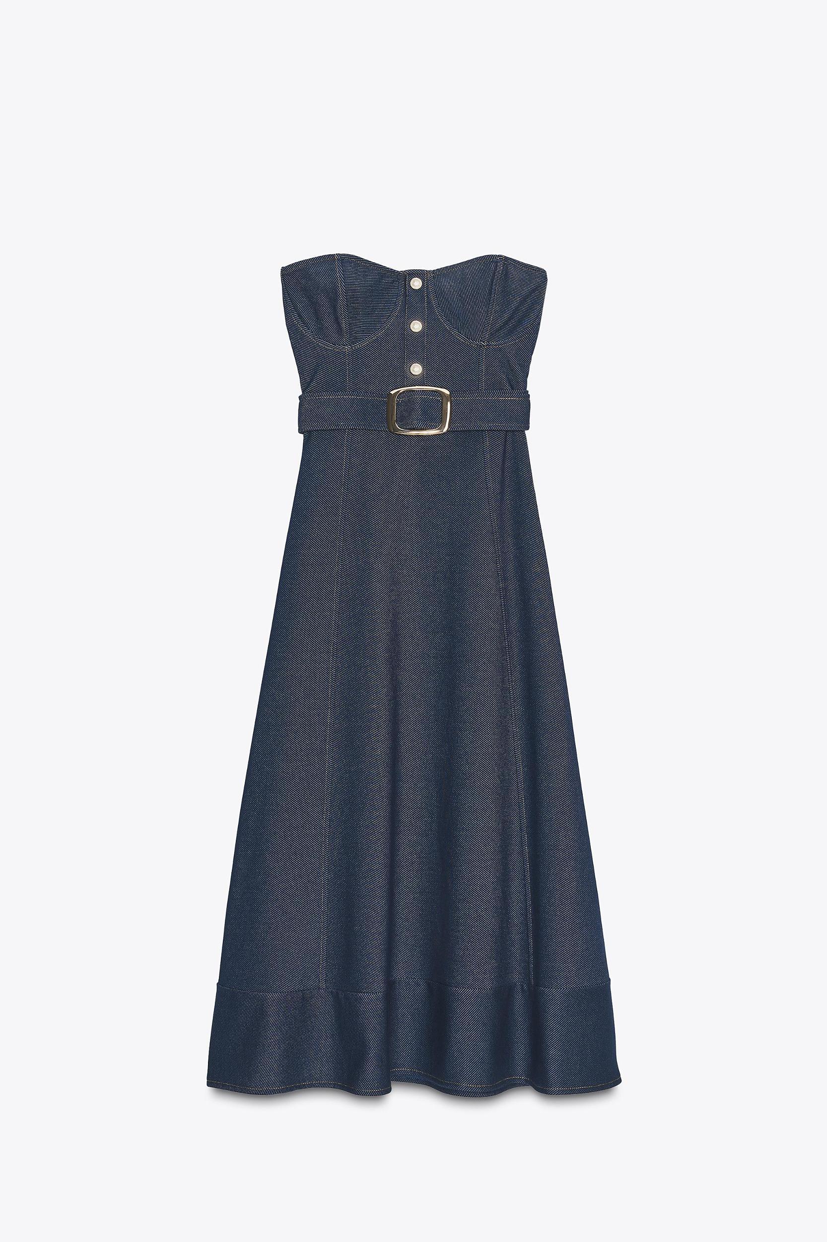 STRAPLESS BELTED DRESS Product Image