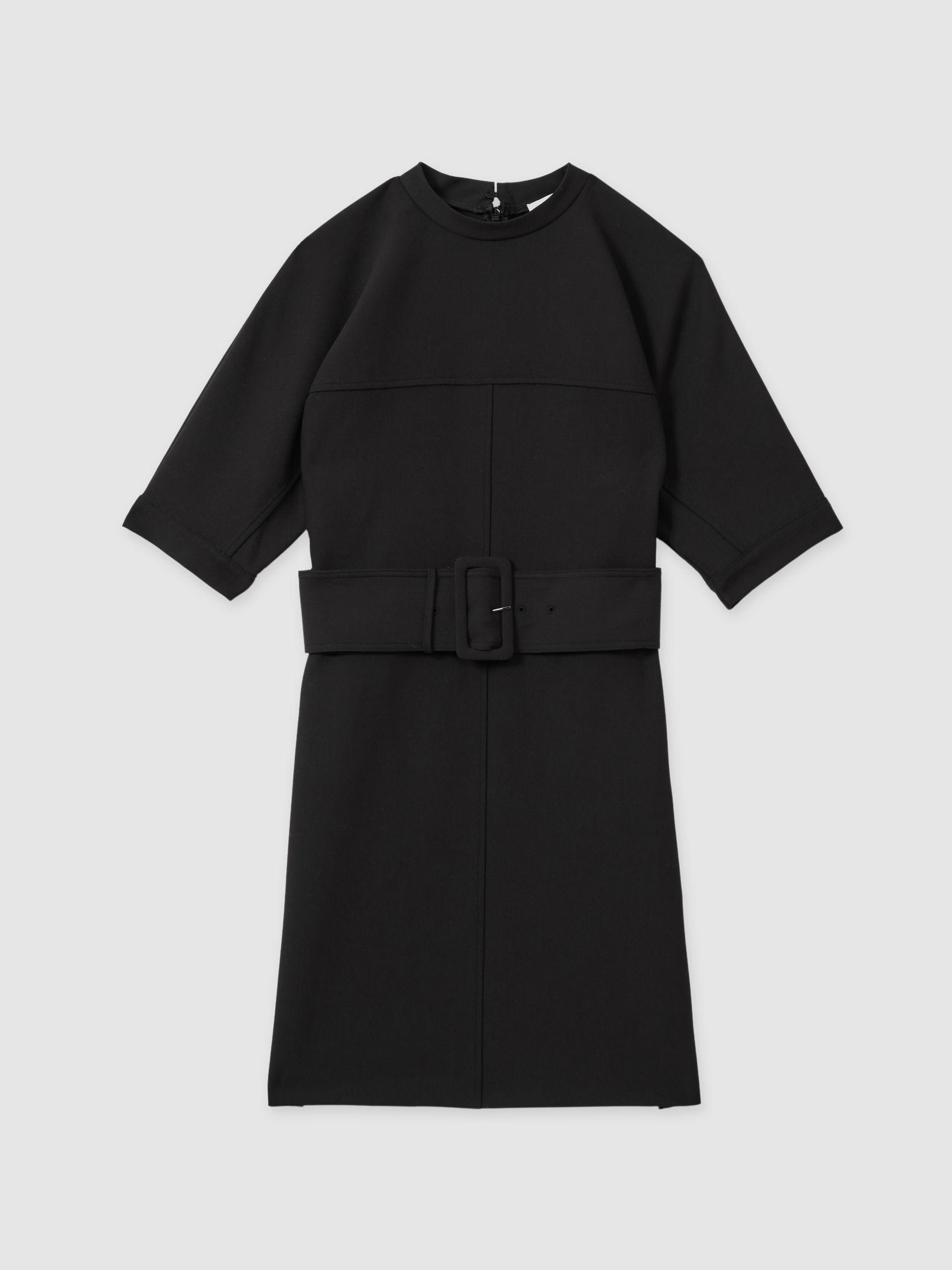 Belted Mini Dress in Black Product Image