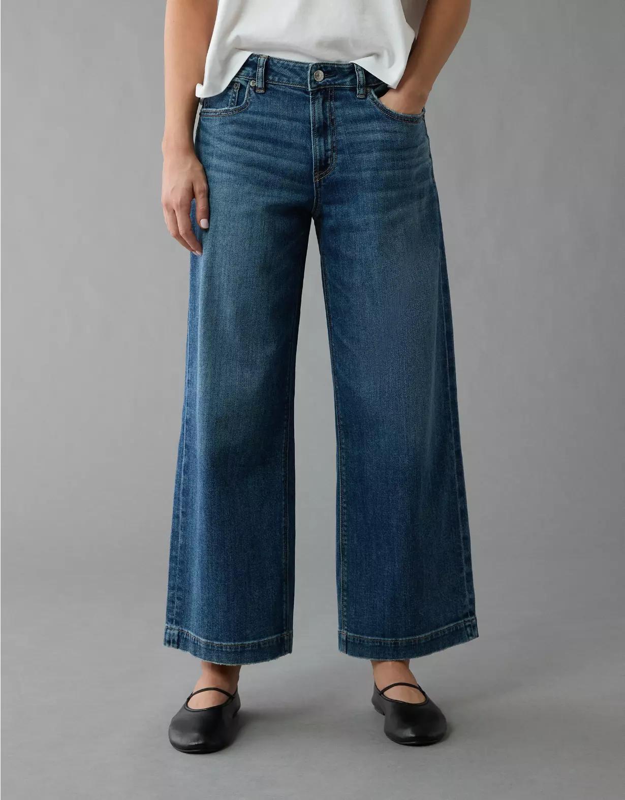 AE Stretch Low-Rise Baggy Wide-Leg Crop Jean Product Image