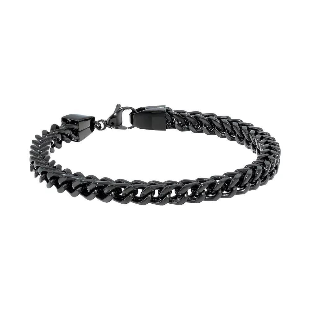 LYNX Ion-Plated Stainless Steel Foxtail Chain Bracelet, Men's, Size: 9", Black Product Image