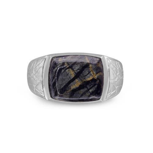 LuvMyJewelry Grey Picture Jasper Sterling Silver Men Signet Ring at Nordstrom, Size 11 Product Image
