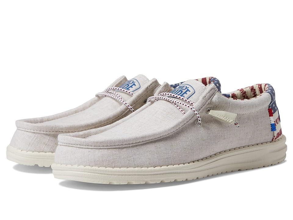 HEYDUDE Mens Wally - Shoes Red/White/Blue Product Image