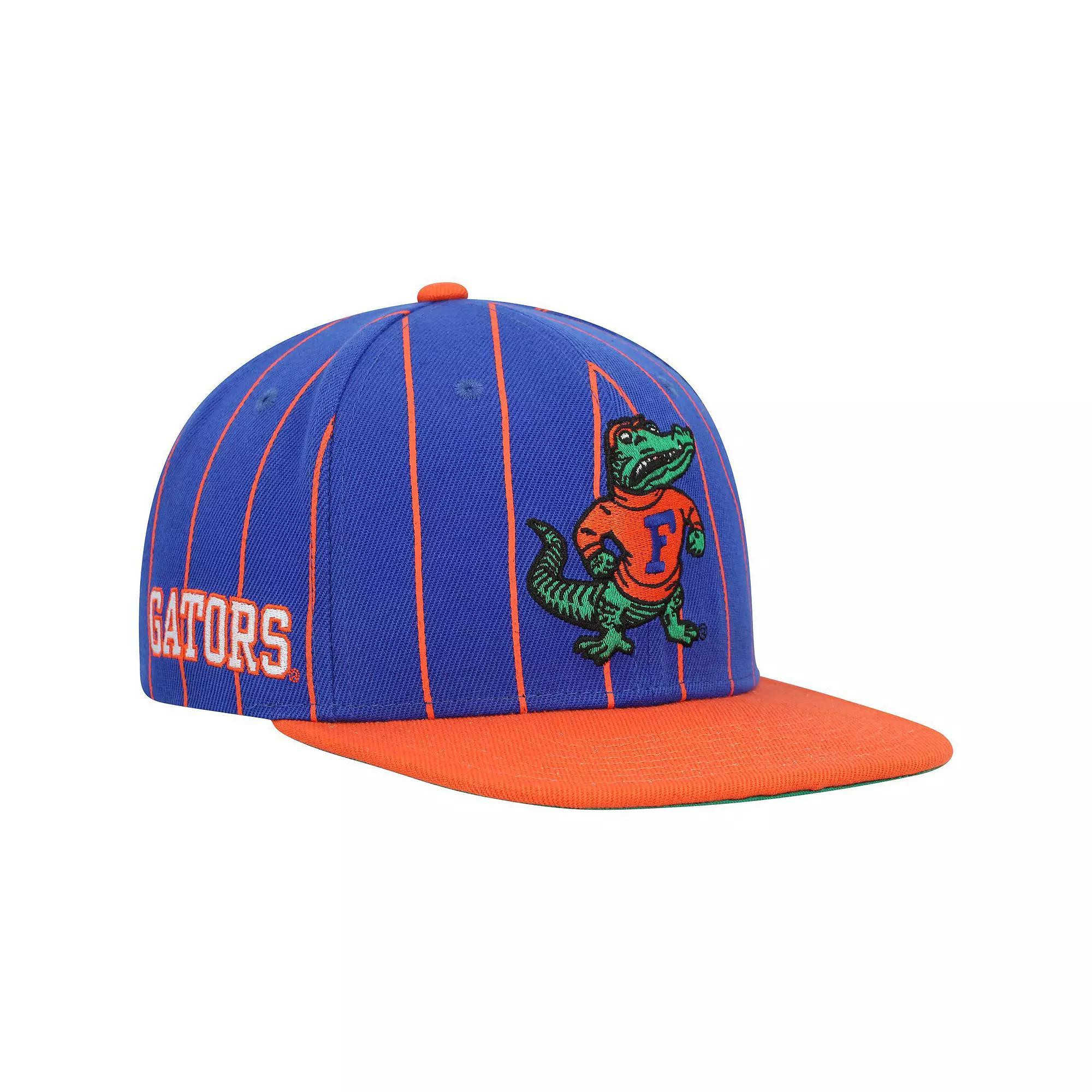Mens Mitchell & Ness Royal Florida Gators Team Pinstripe Snapback Hat Product Image