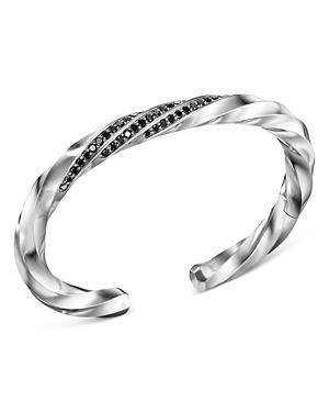 David Yurman Cable Edge Cuff with Pave Black Diamonds in Recycled Sterling Silver Product Image