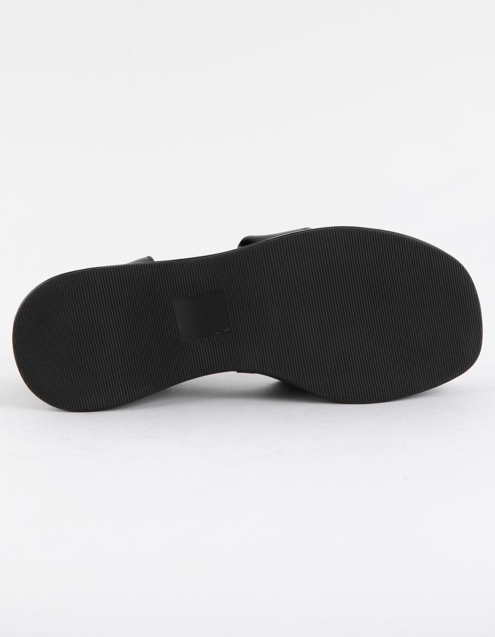 SODA Cross Band Womens Platform Wedges - BLACK Product Image