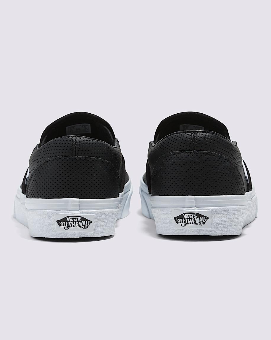 Classic Slip-On Perforated Leather Shoe in Black| Vans US Product Image