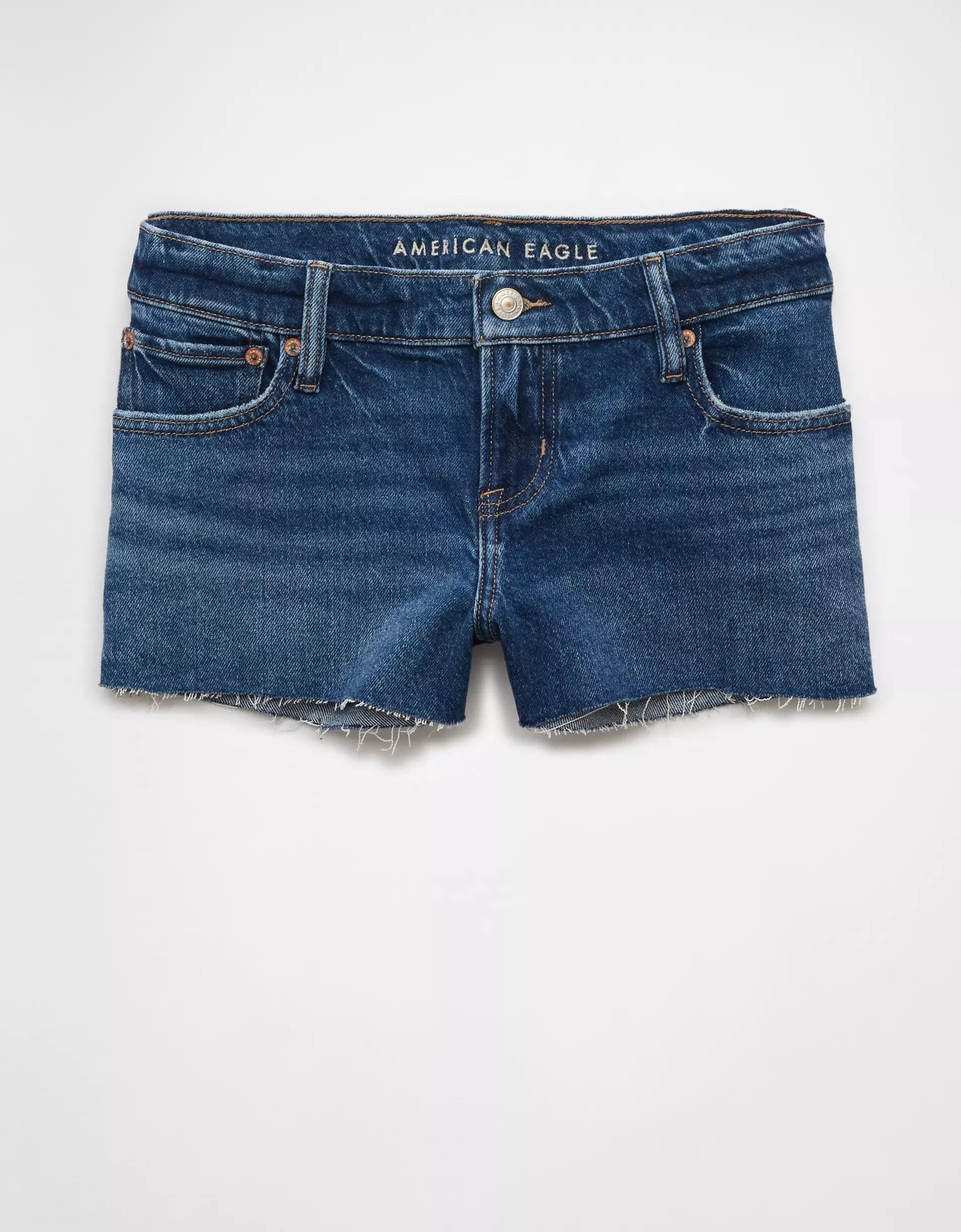 AE Stretch Super Low-Rise Denim Perfect Shortie Product Image