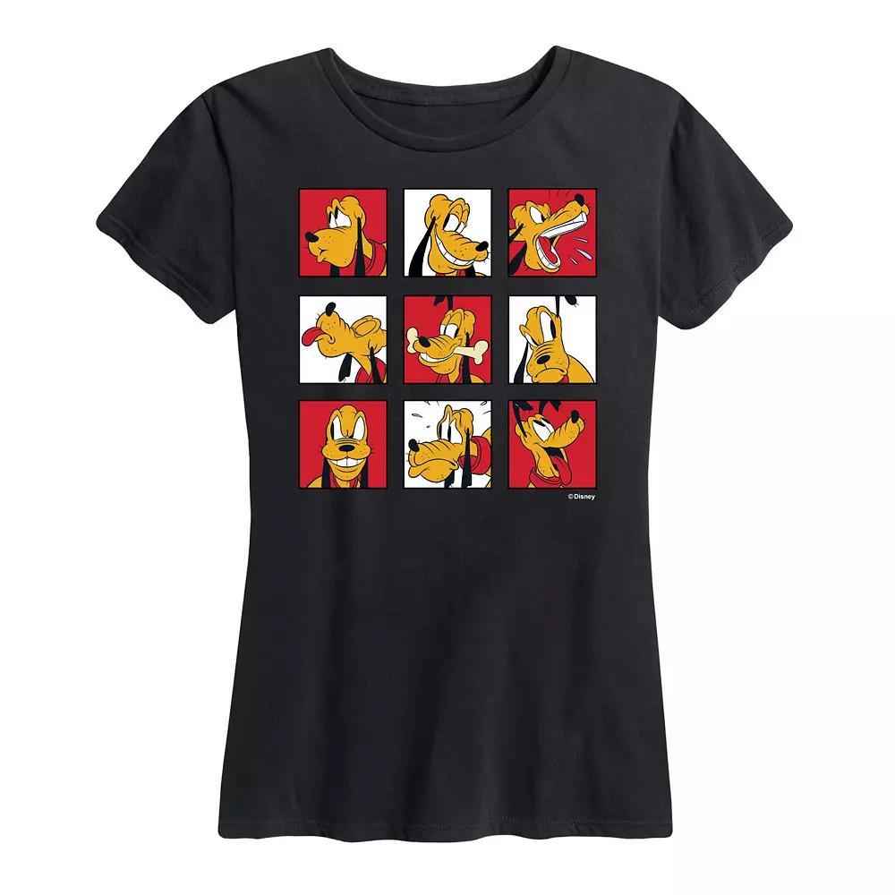 Disneys Pluto Womens Grid Graphic Tee Product Image