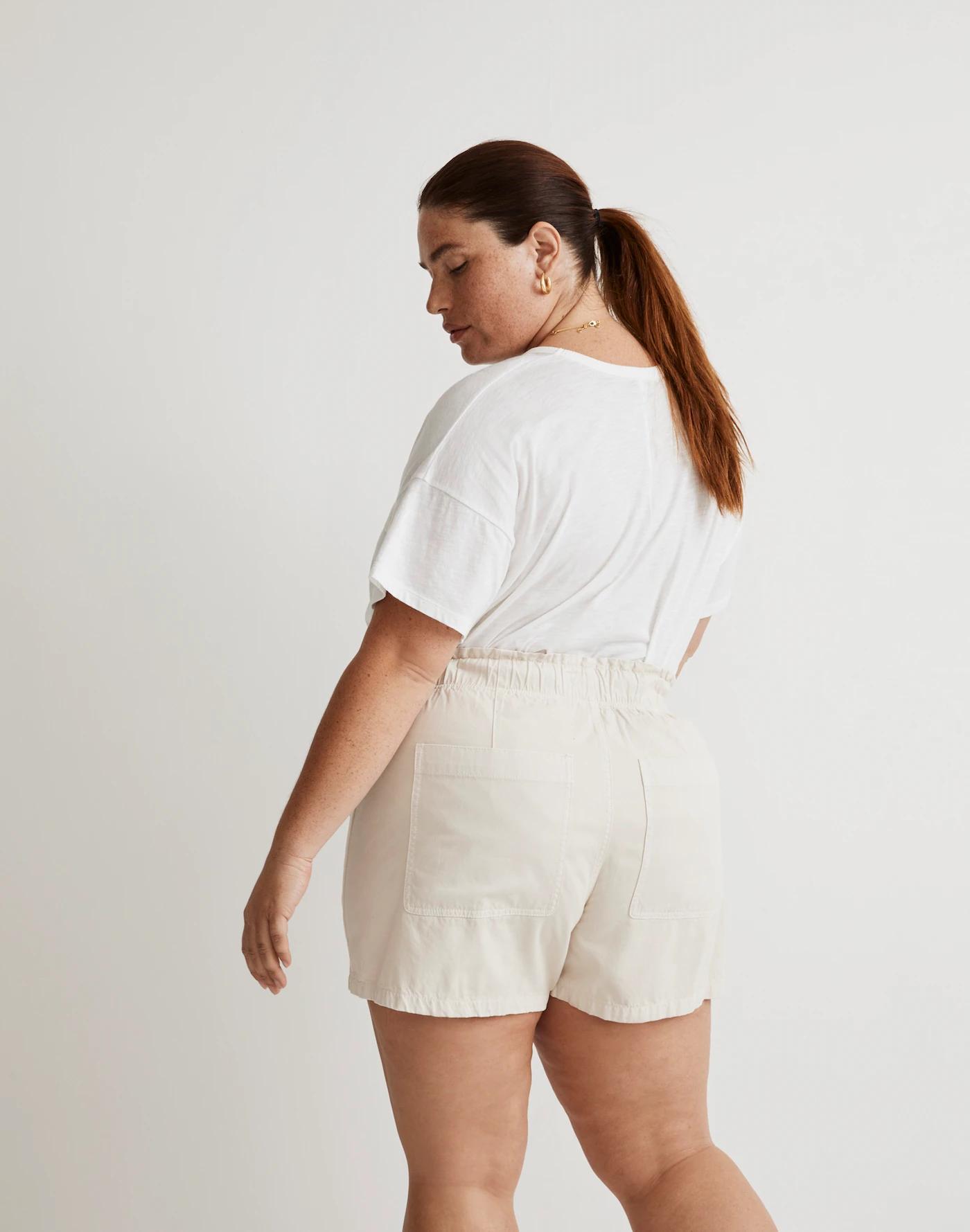 Plus Denim Pull-On Paperbag Utility Shorts: Garment-Dyed Edition Product Image