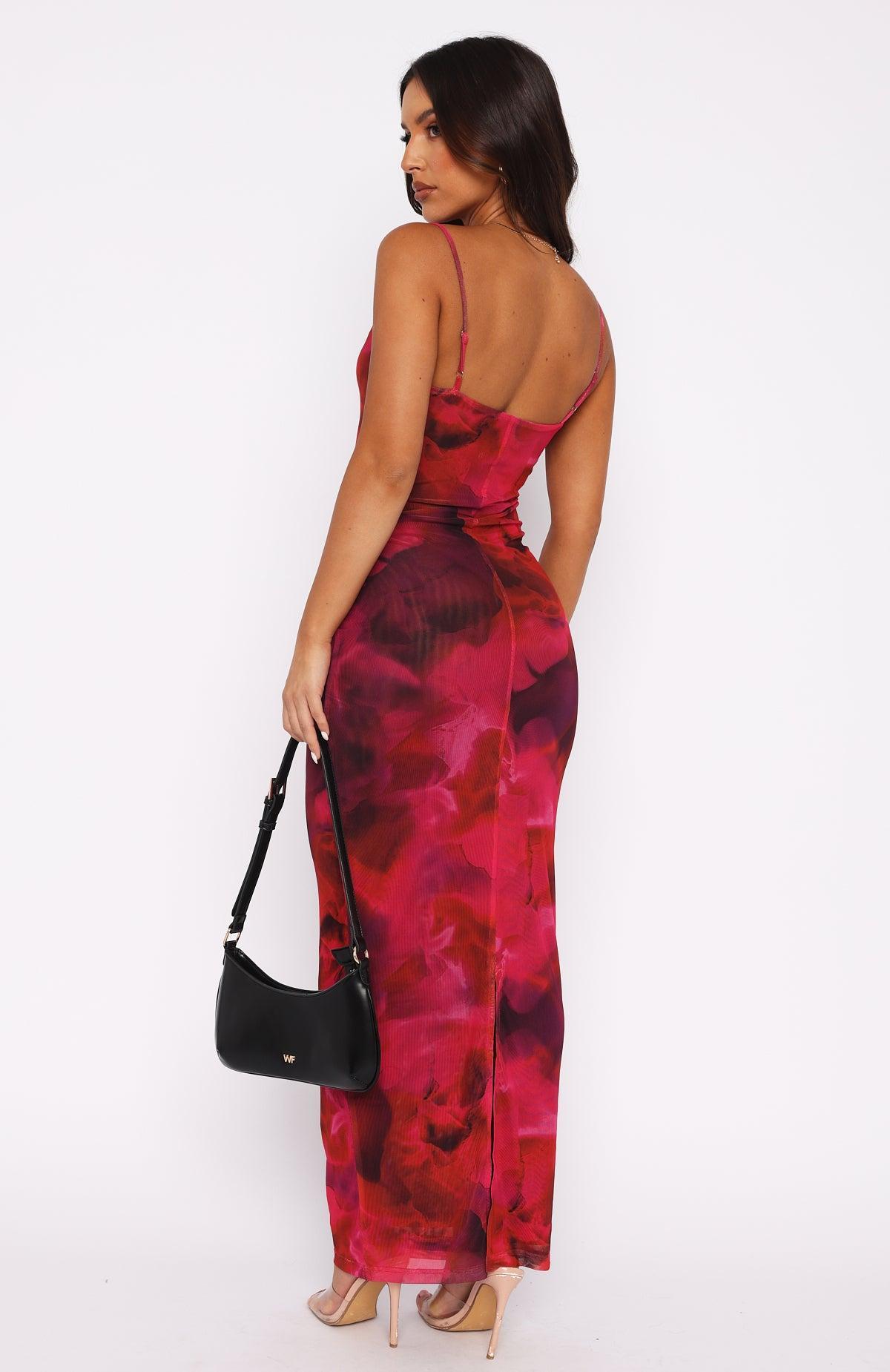 Same Heart Mesh Maxi Dress Red Amaryllis Product Image