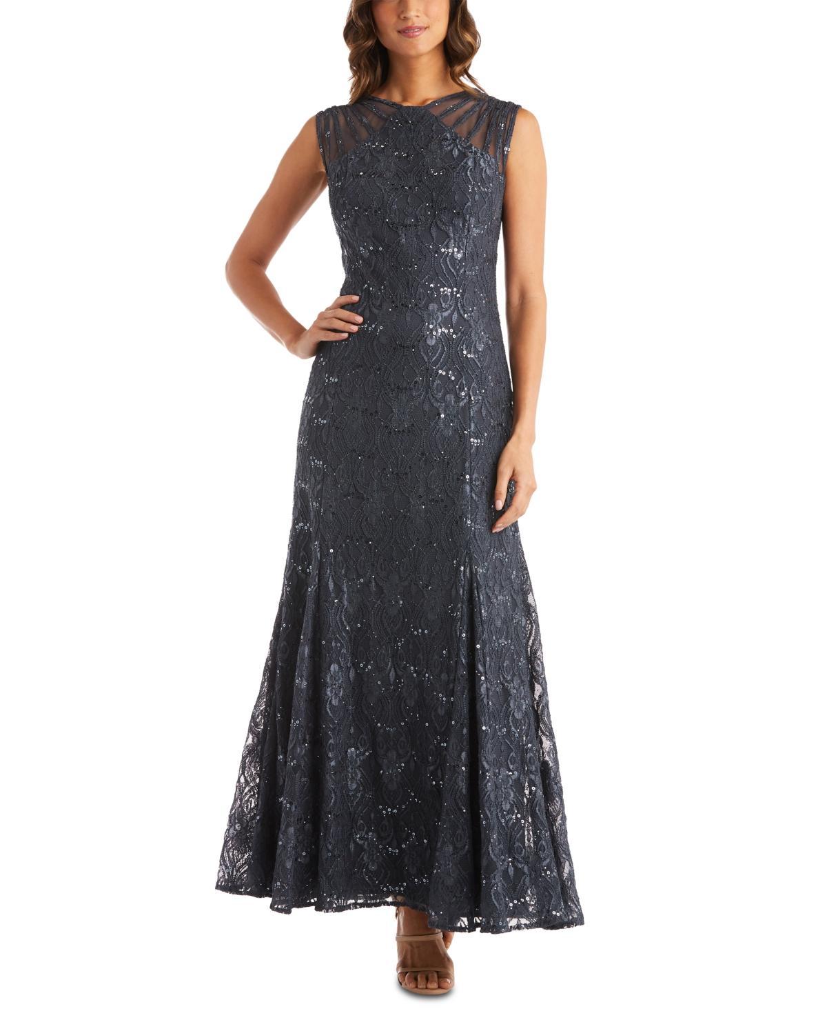 Women's R&M Richards Mermaid Lace Gown, Size: 16, Cadet Product Image