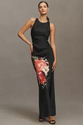 BHLDN Mariella High-Neck Satin Maxi Dress Product Image