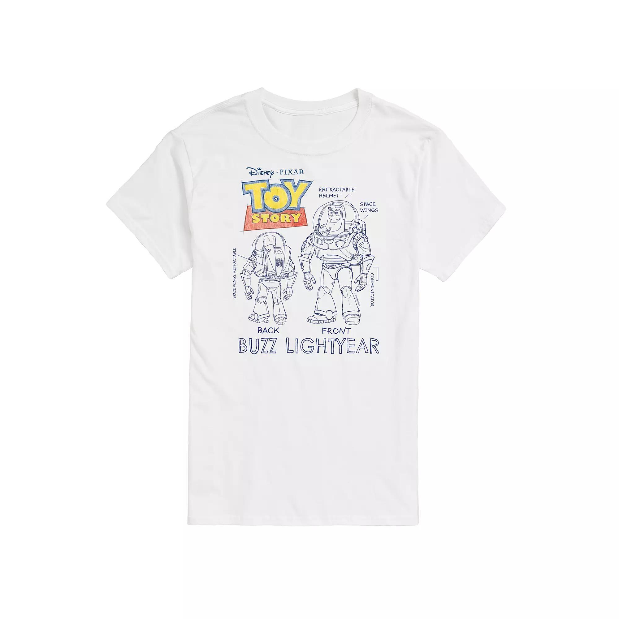 Disney / Pixars Toy Story 4 Mens Buzz Sketches Graphic Tee Ivory Product Image