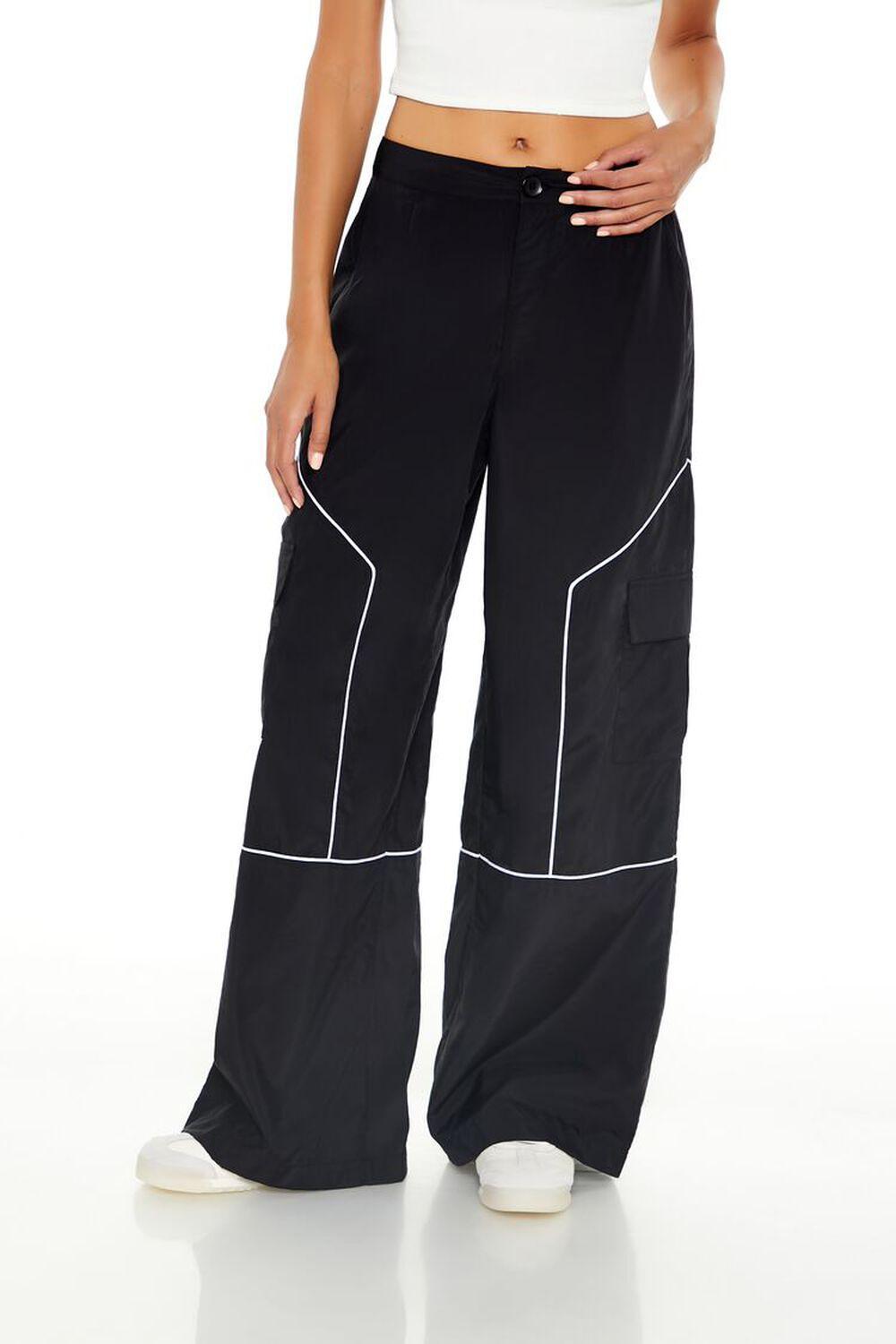 Two-Tone High-Rise Cargo Pants | Forever 21 Product Image