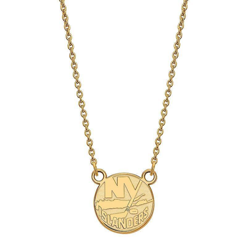 LogoArt New York Islanders Sterling Silver Small Logo Pendant Necklace, Women's, Size: 18", Gold Tone Product Image