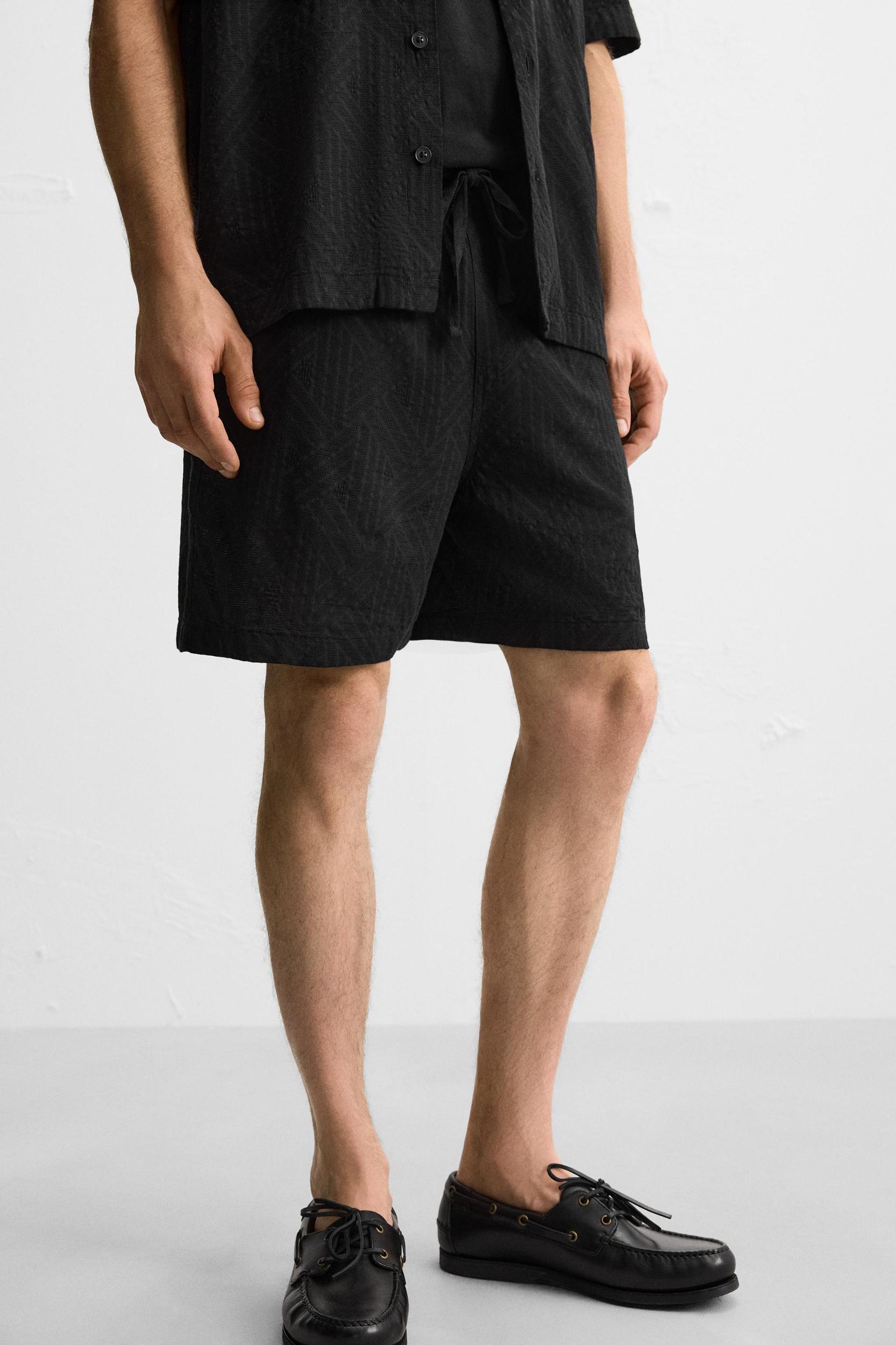 GEOMETRIC JACQUARD SHORTS Product Image
