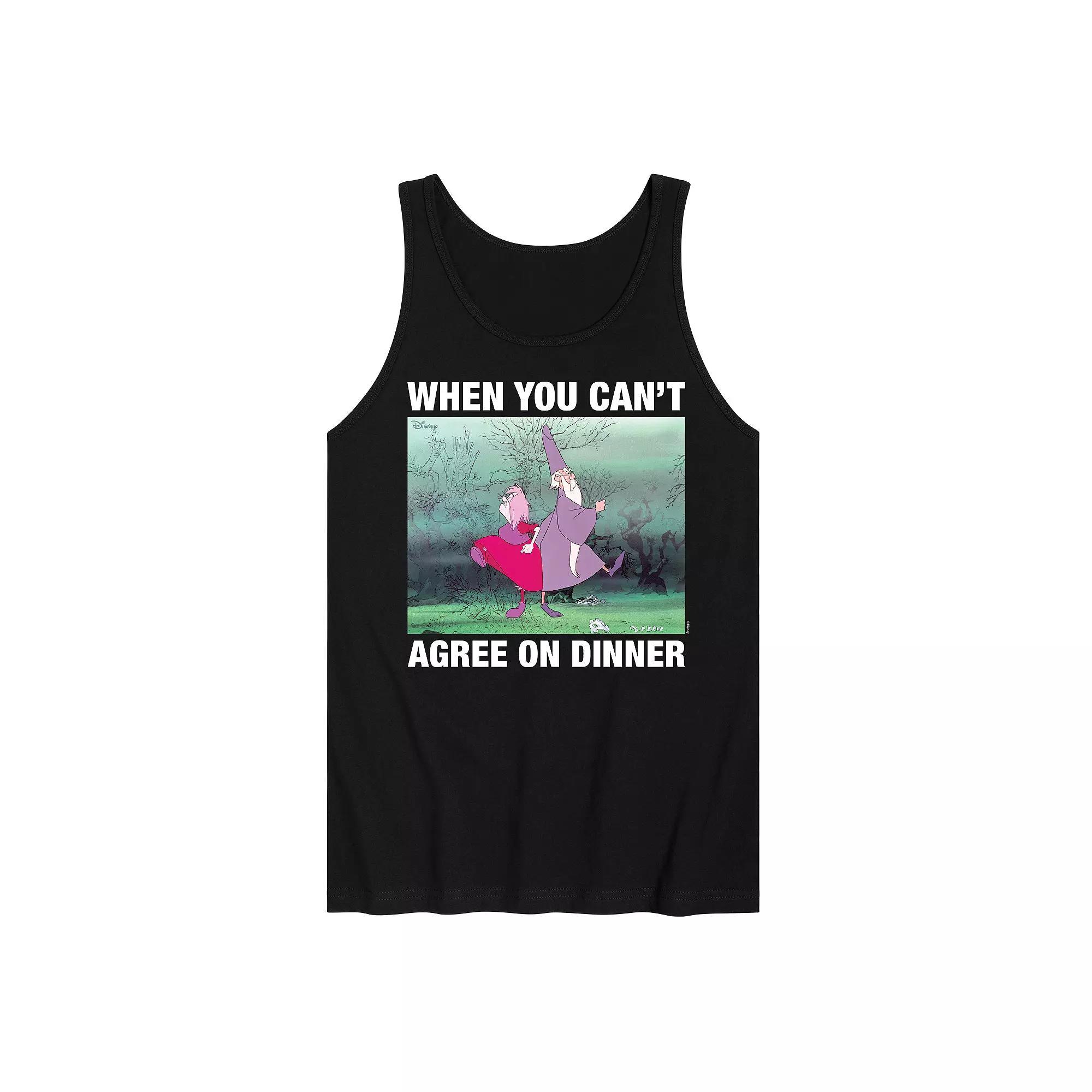Disneys The Sword in the Stone Mens When You Cant Agree On Dinner Meme Graphic Tank Top Product Image