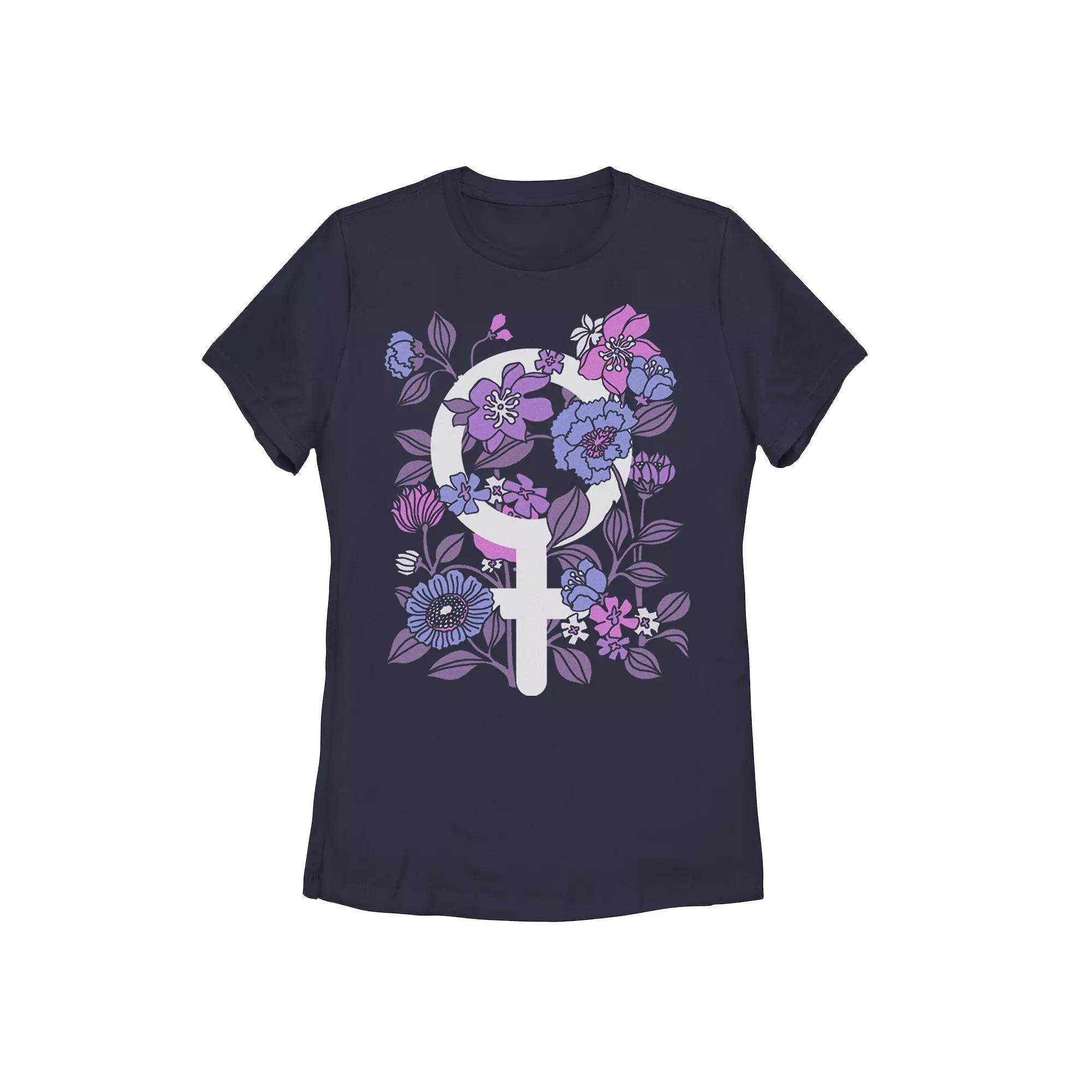 Juniors Female Made Floral Tee, Girl's, Size: XL, Blue Product Image